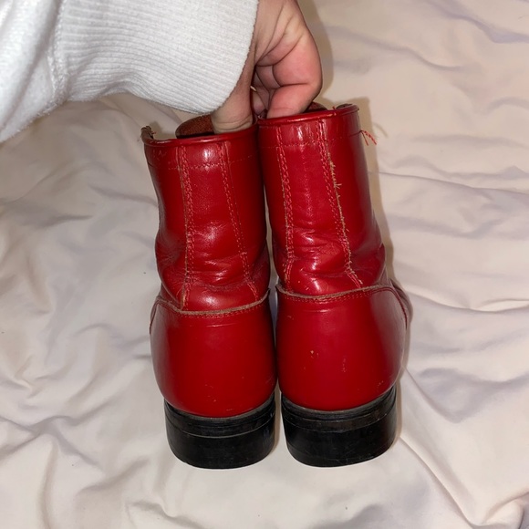 Vintage Red Leather Justin Original Boots - Picture 2 of 6